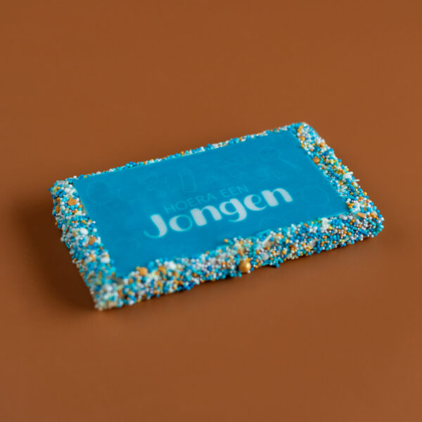 fudge geboorte jongen hoera jongen roze blauw sprinkles sprinkels zwanger cadeau verzenden