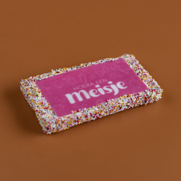 fudge geboorte meisje hoera meisje roze geboren sprinkels zwanger cadeau verzenden
